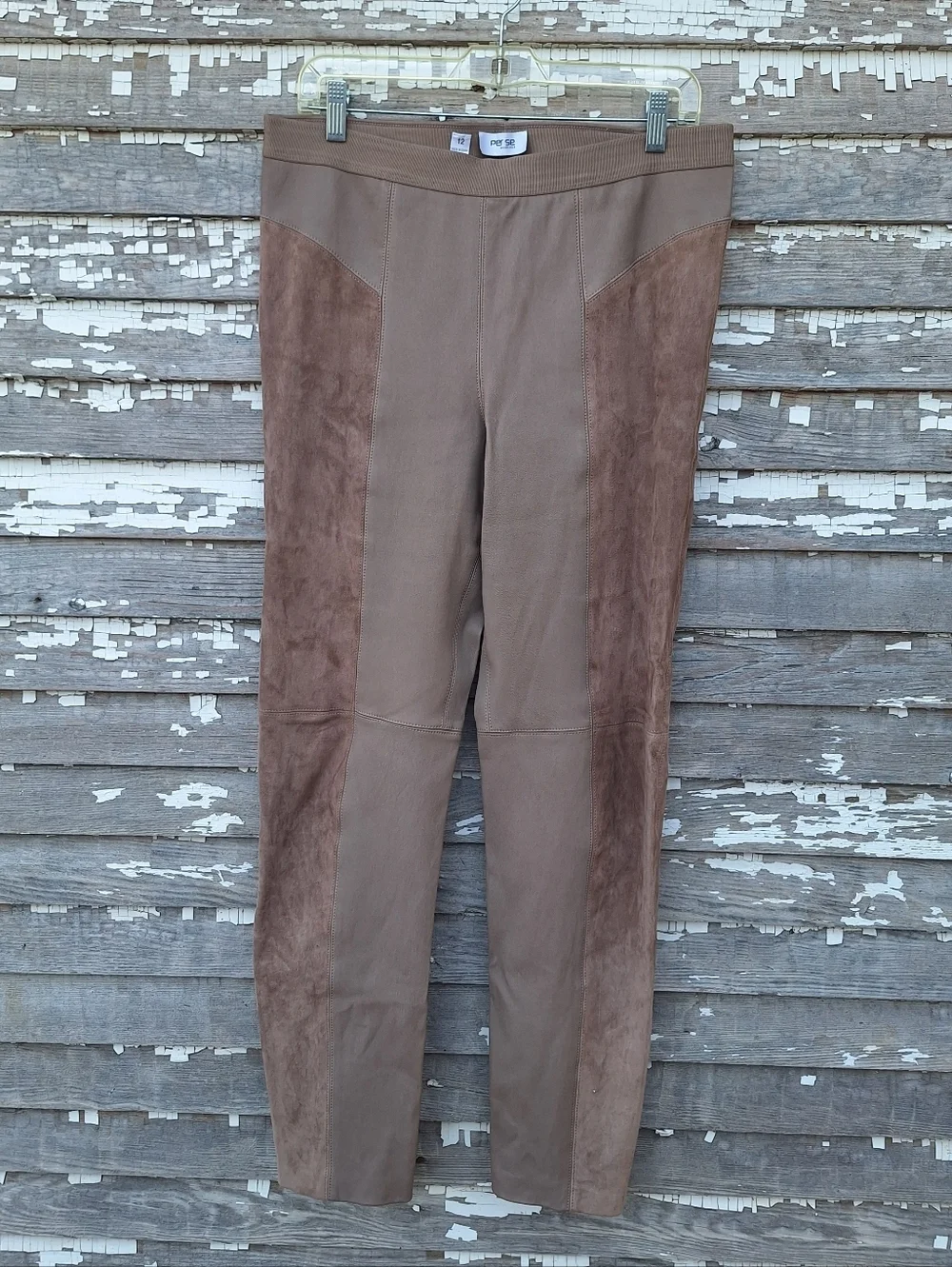 Per Se genuine Suede Leather Pull On Pants Size 12